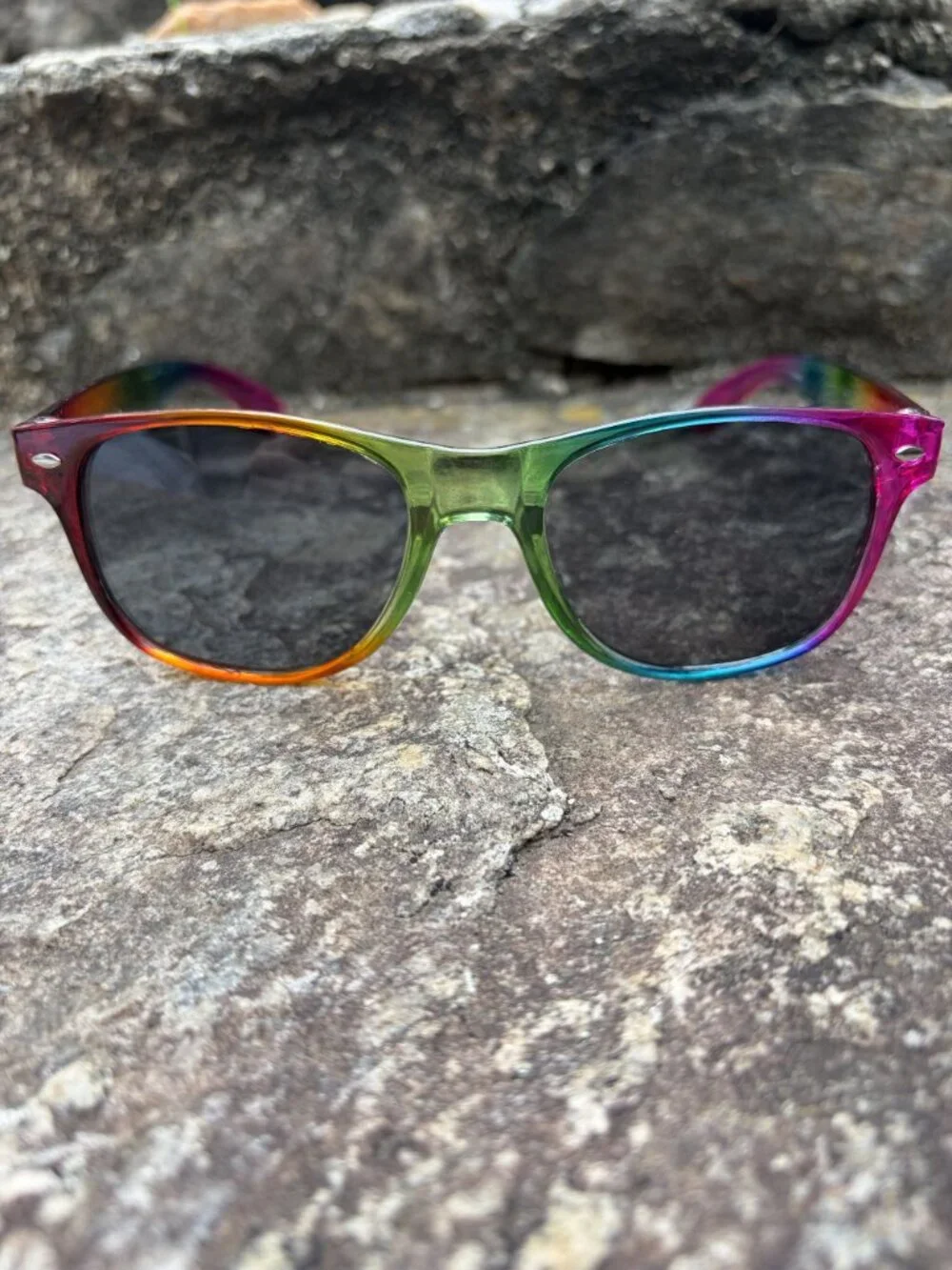 Rainbow Sunglasses Translucent Pride Gradient Ombre Frame Festival Eyewear Party